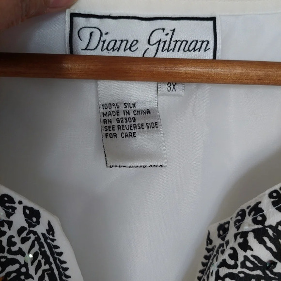 Diane Gilman 100% Silk Vintage Tunic Top Size 3X - Picture 3 of 9